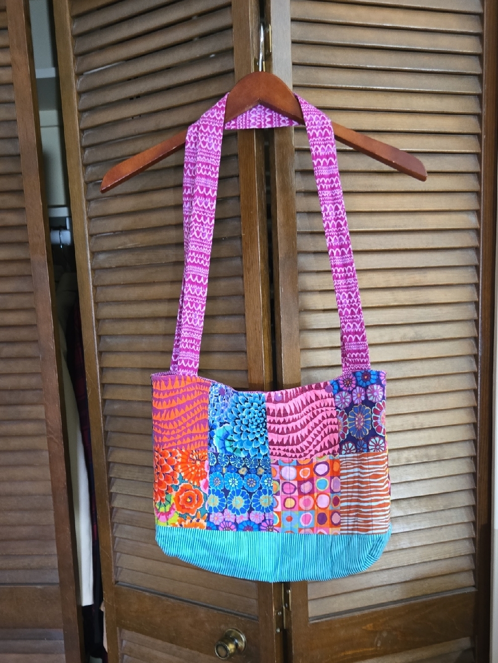 Source Unknown Pink Multicolor Patchwork Shoulder Bag